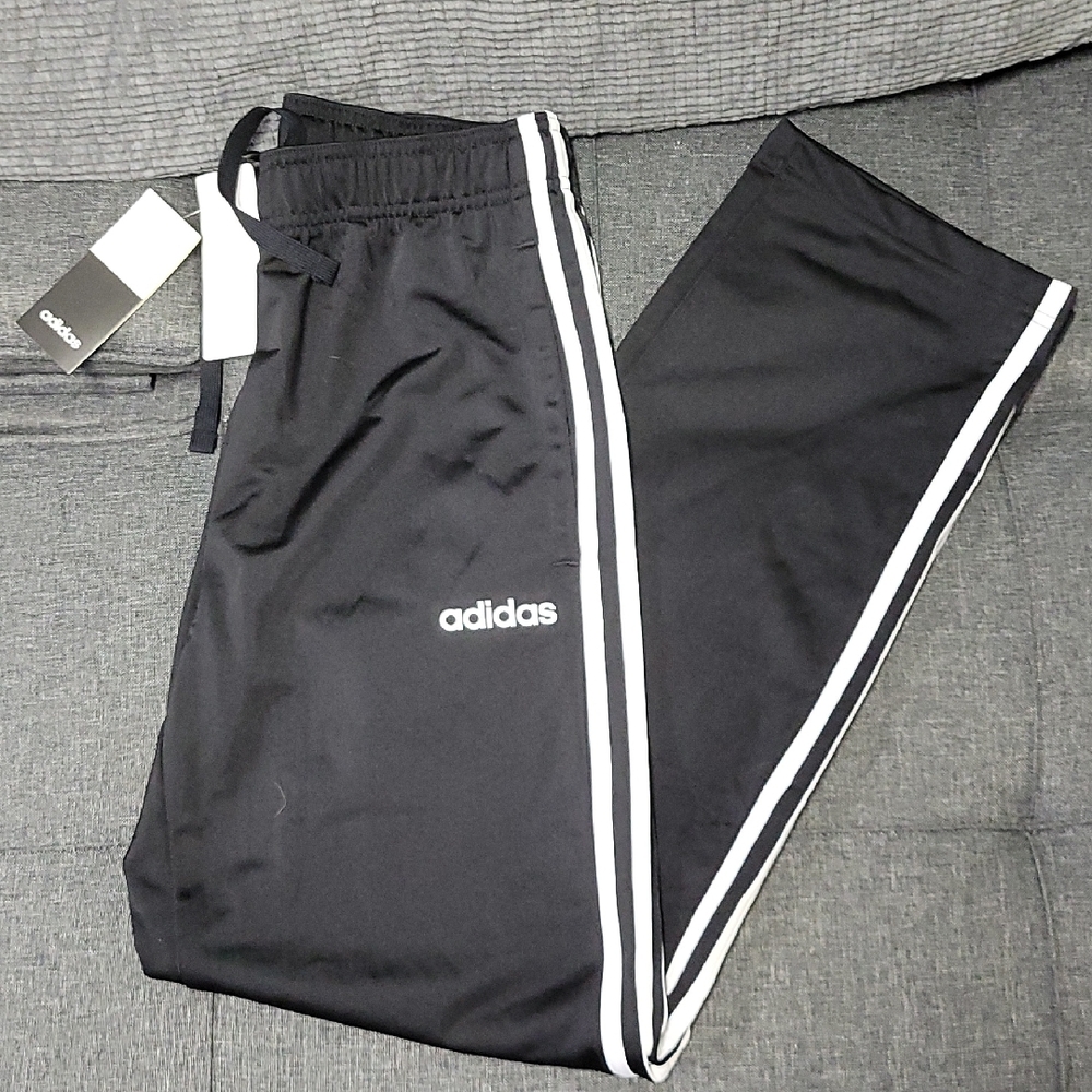 Adidas Black Joggers with White Accents